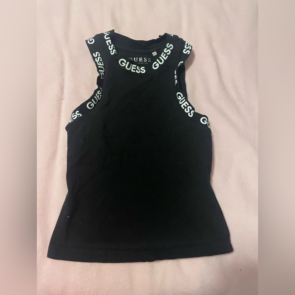 Black and white guess tank top